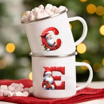 Эмалевая кружка с надписью AZ Santa Claus, чашка для молока, вина, кофе, кружка для рождественской семейной вечеринки, лучший подарок