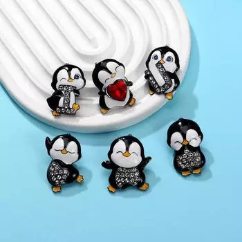 Эмалевые булавки с изображением милых животных из мультфильмов для женщин и девочек, креативная брошь в виде пингвина, сладкая одежда, аксессуары, подарки