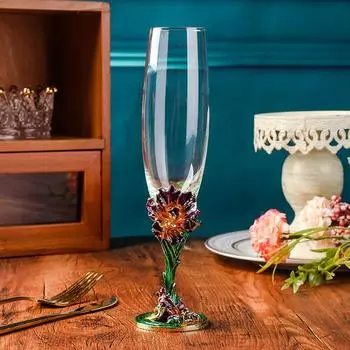 Эмалевый цвет Бокал для шампанского, Эмалевый цвет Набор бокалов для красного вина из хрусталя, Бокал для иностранного вина, Подарки, Креативность