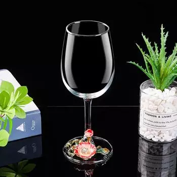 Эмалевый Цвет Пион Бокал Креативный Декантер Бокал для Красного Вина Бытовой Хрустальный Бокал Бокал для Вина Подарочная Коробка Высокого Класса New Peony Red Wine Glass Single