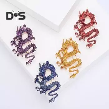 Эмалированная брошь с капающим маслом, китайский десантный дракон, властный могучий мужской и женский брошь для пальто, аксессуары жёлтый