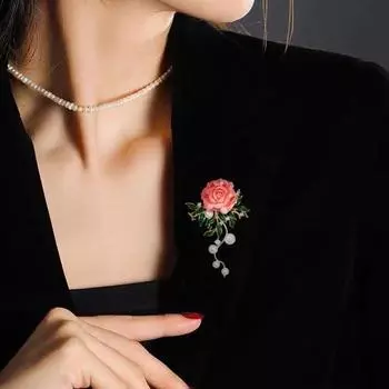 Брошь в виде цветка пресной воды в китайском стиле, легкая, роскошная, расписанная вручную, брошь для пальто и кардигана PD1909