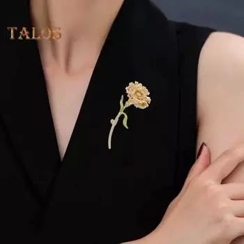 Эмалированная брошь в виде цветка гвоздики из сплава, булавка с капающим маслом, износостойкая антикоррозийная брошь, универсальный аксессуар для воротника, пальто для вечеринки красный