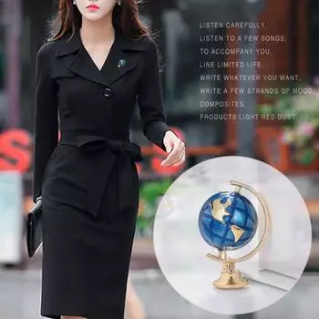 Эмалированная брошь в виде земного шара унисекс, значок на булавке, декор джинсовой куртки