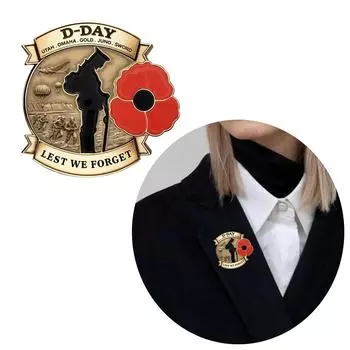 Эмалированная булавка на лацкан, посвященная Дню Д, 80-летию, WW2, высадка в Нормандии, ветеранов, нагрудник, металлическая брошь, подарок