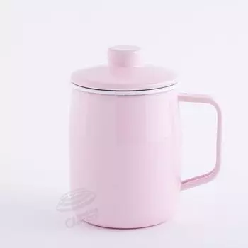 Эмалированная кастрюля для масла Fuji с двойным ситечком, эмалированная розовая, 1,0 л OP-1.0L.CP розовый