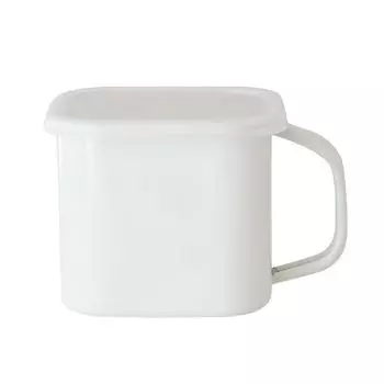 Эмалированная кастрюля для мисо atRise, удобный контейнер для хранения мисо на прямом огне, эмалированный контейнер, герметичный контейнер для мисо с крышкой (С ручкой, ОК) белый