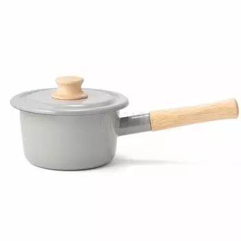Эмалированная кастрюля для молока Fuji Cotton Series светло-серая 14 см для одной руки CTN-14M.LG