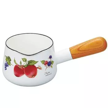 Эмалированная кастрюля для молока Fuji One Hand Pot 12 см, сделано в Японии, коллекция Fruitus 2 FTC-12M белый
