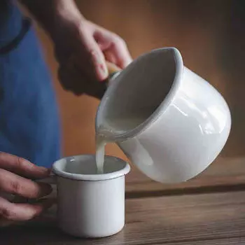 Эмалированная кастрюля для молока, подогреватель кастрюль с маслом для пикника на открытом воздухе, белый куб. см, 10 см