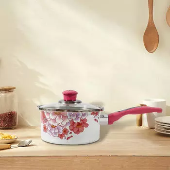 Эмалированная кастрюля для молока, суп, многофункциональная, легкоочищаемая посуда, паста, детское питание, кастрюля для