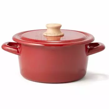 Эмалированная кастрюля Fuji Casserole IH, совместимая с серией Cotton, винно-красная, 18 см, двуручная CTN-18W.WR вино красного