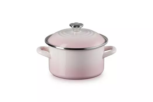 Эмалированная кастрюля Le Creuset EOS Casserole 18 см Shell Pink Gas IH совместимая японская [Авторизованный продукт]