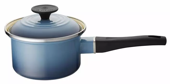 Эмалированная кастрюля Le Creuset EOS Saucepan 14 см Marine Blue Gas IH совместимая японская [Авторизованный продукт]