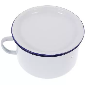 Эмалированная миска для лапши, набор из 2 эмалированных мисок для лапши, ретро-контейнер для супа из металла, кухонная креативная миска для рамена, столовая посуда белый