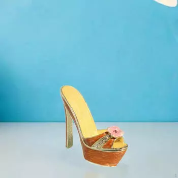 Эмалированная шкатулка для безделушек, комод для украшений на высоком каблуке, футляр для хранения коллекции из сплава кофейный