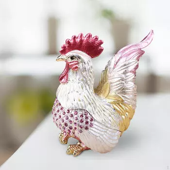 Эмалированная шкатулка для безделушек в виде петуха, эмалированные ювелирные изделия, портативная, подарок на память для рукоделия, современный уникальный для коричневый