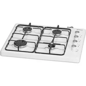 Эмалированная варочная панель, газовая плита с 4 конфорками, белая