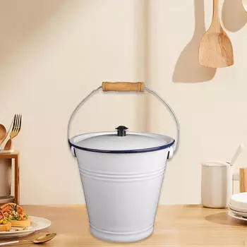 Эмалированное ведро для льда и молока, эмалированная посуда для сада, девичника, семейных встреч 3L