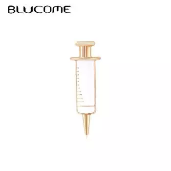 Эмалированные броши-трубки золотого цвета, женские изысканные иглы для инъекций, костюмы для медсестры, брошь, булавки, аксессуары золотой