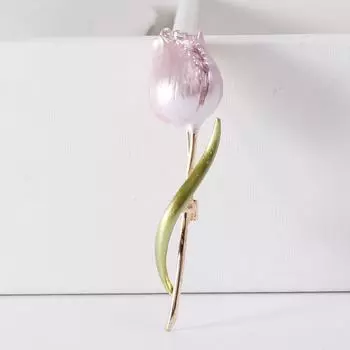 Эмалированные броши-тюльпаны для женщин, цветок, свадьба, офис, вечеринка, брошь, булавки, подарок розовый