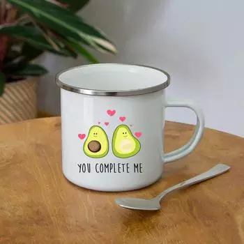 Эмалированные кружки для кофе с рисунком «Ты дополняешь меня» и принтом авокадо с ручкой для вина, пива, сока, колы, кружки для молока, лучший праздничный подарок