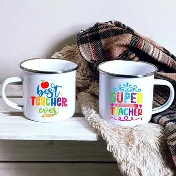 Эмалированные кружки Super&Bast Teacher День учителя Напиток Сок Кофе Какао Молоко Пиво Ручка Кружка Лучший Оригинальный Подарок Учителю 360ml