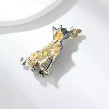 Эмалированные серые броши с изображением кота и бабочки для женщин, одежда, украшения, аксессуары для вечеринок