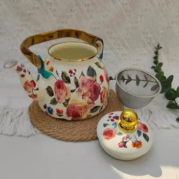 Эмалированный чайник 1,2 л, цветочный чайник, кувшин для сока и воды, кофе для ресторана Style A