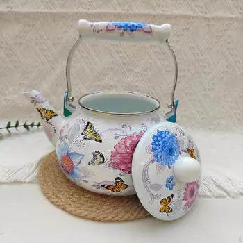 Эмалированный чайник 2,5 л с ручкой, подогреватель молока, многофункциональный кувшин для напитков, герметичный турецкий чайник
