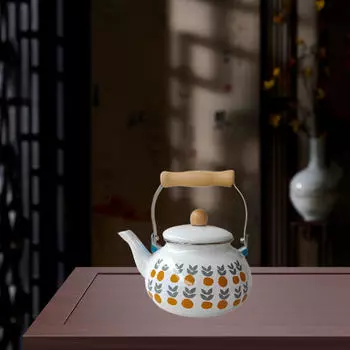 Эмалированный чайник для чая, кофейник, 2,5 л, декоративный чайник с ручкой, фарфоровый чайник для воды