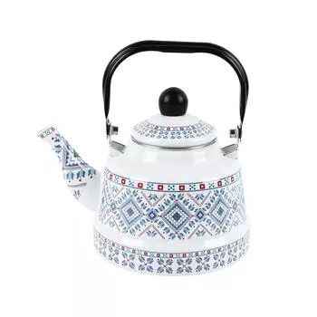Эмалированный чайник для чая, столовая посуда, чайник для воды для кухни, пикника, кемпинга белый