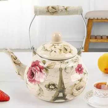 Эмалированный керамический чайник с ручкой, бытовой кувшин для воды, чайник для молока, утолщенный чайник, более толстый чайник