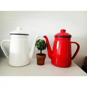 Эмалированный кофейник 1,1 л, ручной чайник, индукционная плита, газовая плита, универсальная