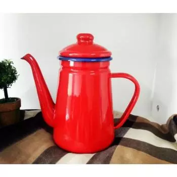 Эмалированный кофейник 1,1 л, ручной чайник, индукционная плита, газовая плита, универсальная