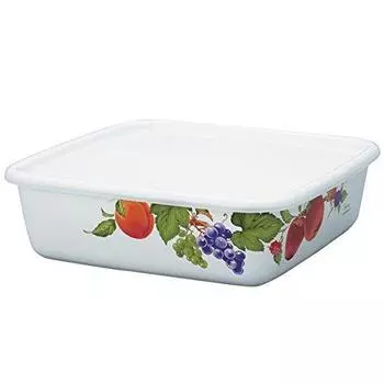 Эмалированный контейнер для хранения Fuji Enamel Square Fruitus Collection 2 1.8L FTCS-A2 белый