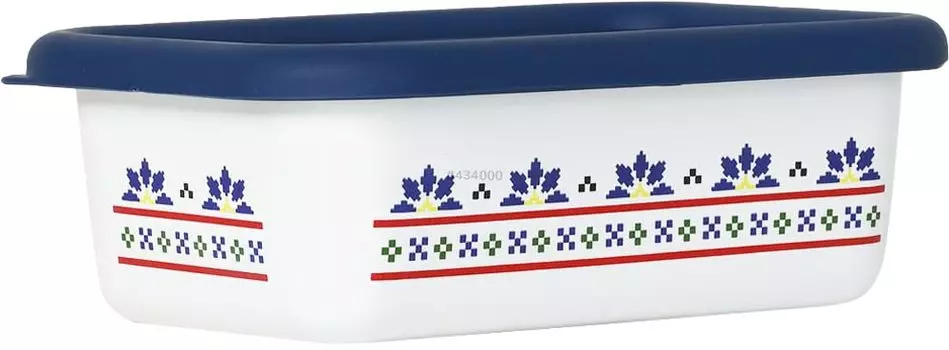 Эмалированный контейнер Fuji Mysa мелкий квадратный L темно-синий MY-L.N