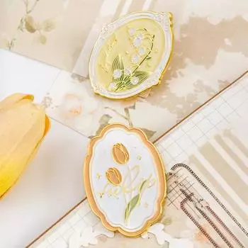 Эмалированный значок с цветком, зажим для альбомов, романтическая цветочная тема, противоскользящий портативный металлический зажим для украшения для скрапбукинга, фестиваль дня рождения, подарок для девочек