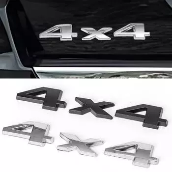 Эмблема автомобиля 3D 4x4 полный привод стиль наклейки универсальные наружные украшения автомобиля 4x4 RV водонепроницаемые наклейки 1pc серебряный