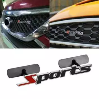 Эмблема автомобиля, модная спортивная буква, металлическая решетка автомобиля, эмблема, наклейка, сделай сам, декор автомобиля Sports