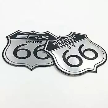 Эмблема fogman Route 66 Наклейка Автомобиль Мотоцикл Алюминиевая Ретро Наклейка Route 66 Товары Набор из 2