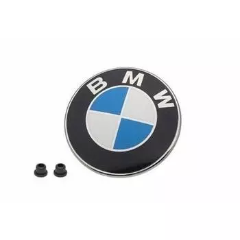 Эмблема на капот BMW, логотип, круглая нашивка 82 мм, оригинальная оригинальная 51148132375, втулка 51141807495