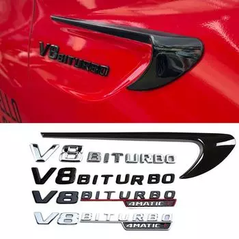Эмблема на крыло автомобиля V8 BITURBO 4MATIC+ для Mazda CX5 Golf 7 Аксессуары Chevrolet Cruze BMW X5 E70 FJ Cruiser Ford Mondeo MK