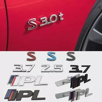 Эмблема на переднюю решетку автомобиля, металлическая наклейка на задний багажник, значок для 2,5 3,7 S, логотип IPL FX35 Q50 G35 G37 G20 QX56 QX50 QX60 Q45 2.5 Silver