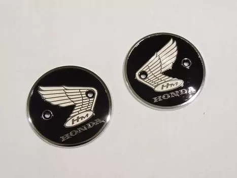 Эмблема на топливный бак ENZO Honda диаметром 60 мм, черная, для мотоцикла