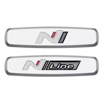 Эмблема стульев для NLINE, наклейка с логотипом, 2 шт., наклейка на автомобильное сиденье Hyundai для Tucson Sonata I40 I30 I20 I10 IX35 IX25 белый