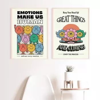 Эмоции Заставляют Нас Стать Человеком Стены, Художественные Картины, Плакаты, Голова Вверх, Грудь Вверх, Гостиная, Украшение Дома 21cm30cm NoFrame