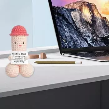 Эмоциональная поддержка, член, вязаная крючком кукла с поощрительной открыткой, ручная работа, позитивное вязаное крючком украшение, подарок для парня, мужа, декор комнаты