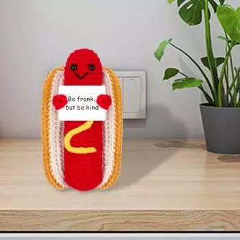 Эмоциональная поддержка хот-дог плюшевая вязаная крючком хот-дог тако кукла игрушка с