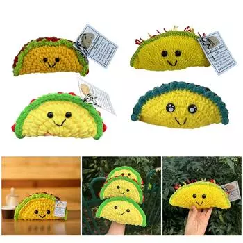 Эмоциональная поддержка крючком игрушка тако милый мультфильм плюшевые вязаные куклы с позитивными словами поощрение украшение подарок B